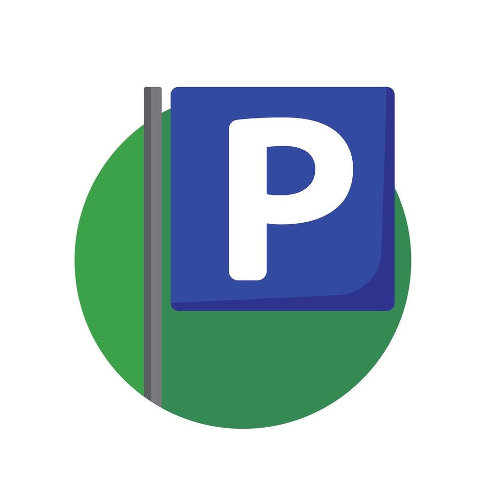 parking sign flag vector