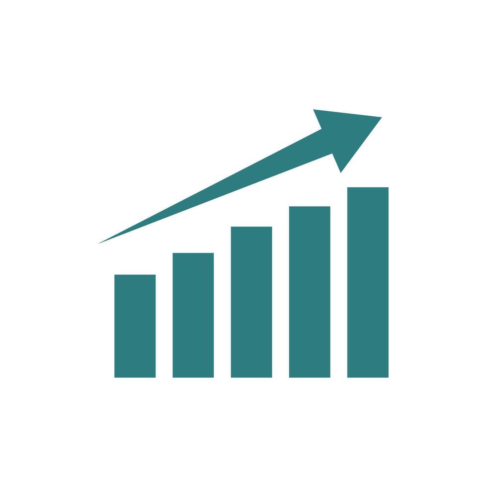 Ascending bars and arrows. Business and financial analysis. vector