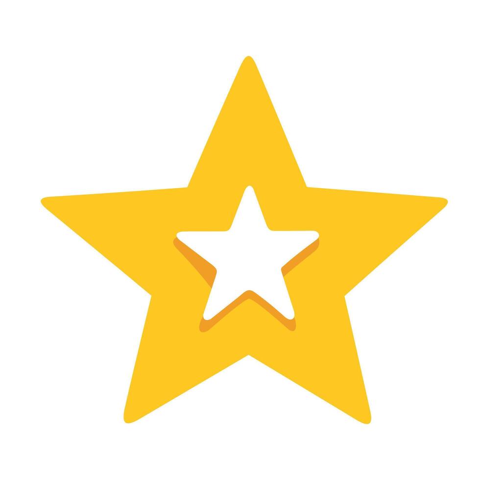 Yellow star icon isolated on white background. vector