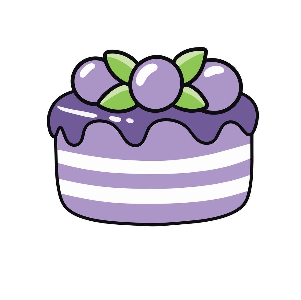Illustration of a cute birthday cake is isolated on the white background vector