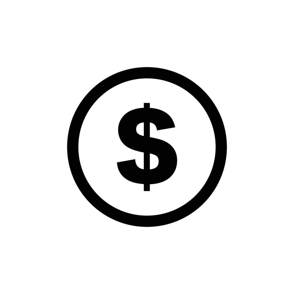 Simple dollar coin icon. vector