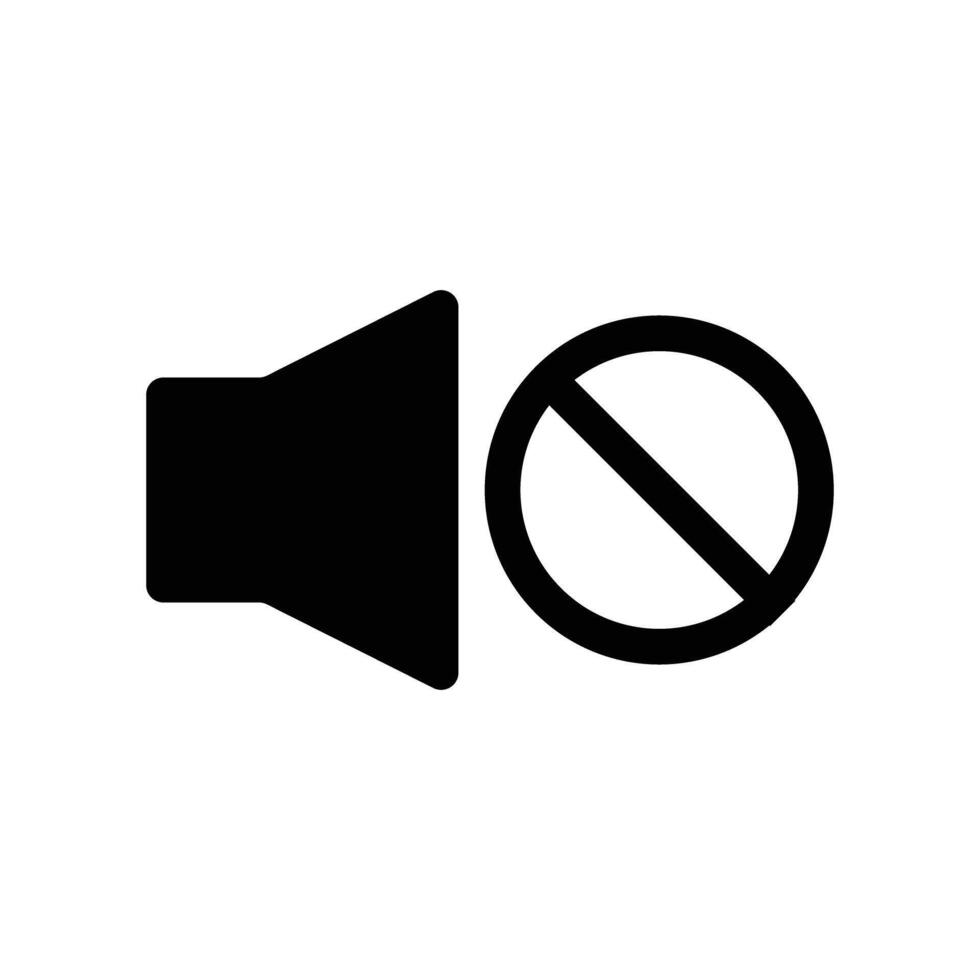 Silhouette of volume and stop sign. Mute icon. vector