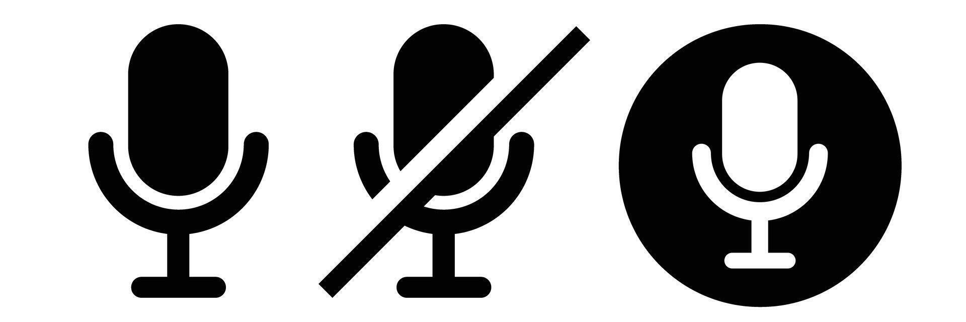 Microphone icon set. vector