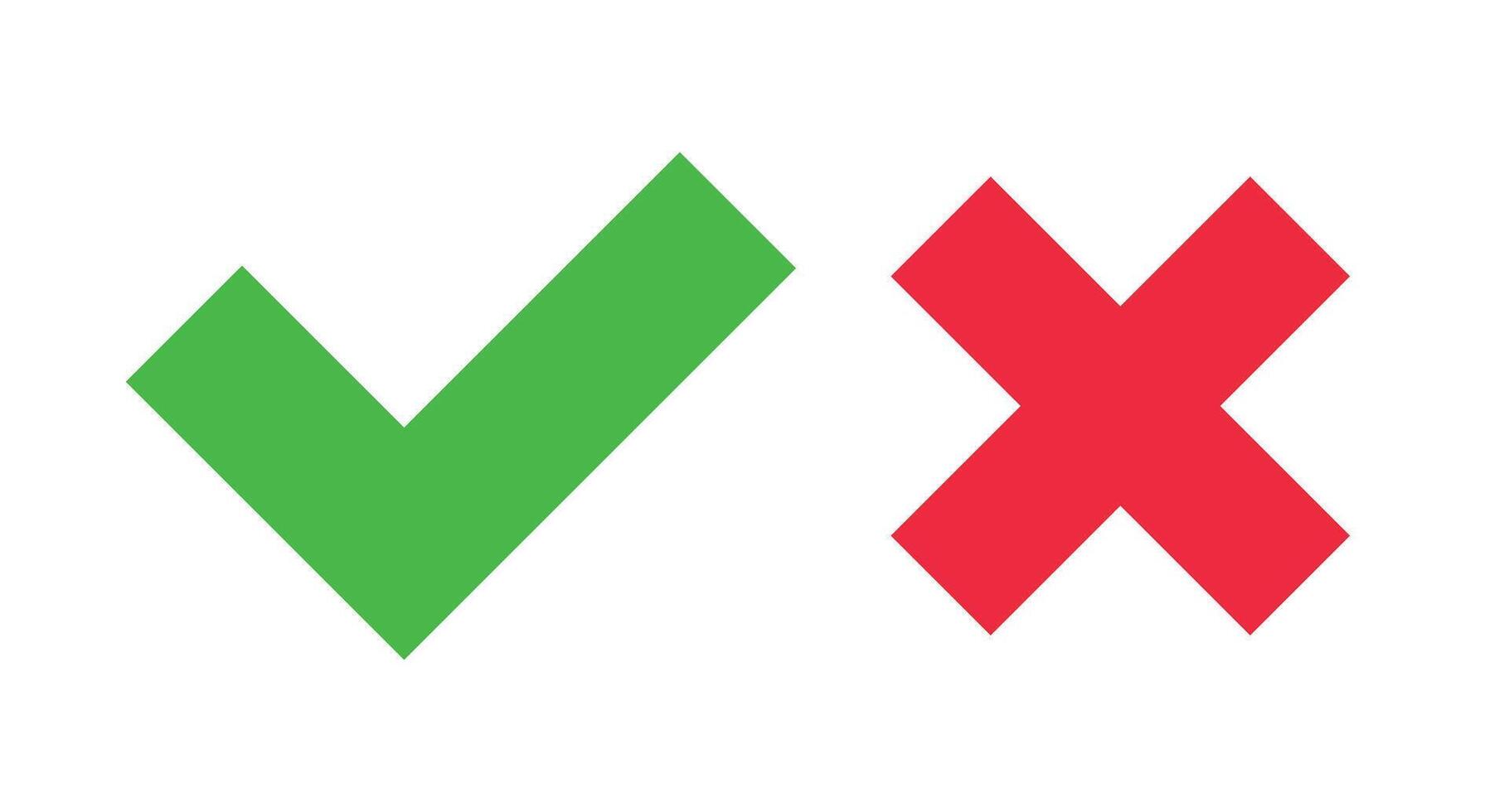 Checkmark and cross mark vector