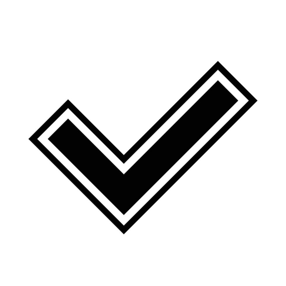 Black check mark icon. . vector