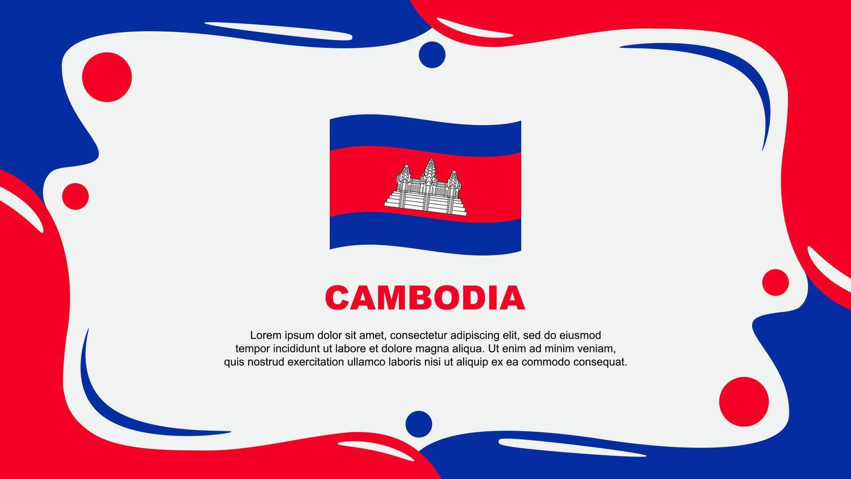 Cambodia Flag Abstract Background Flat Design Template. Cambodia Independence Day Banner Wallpaper Illustration. Cambodia Design vector