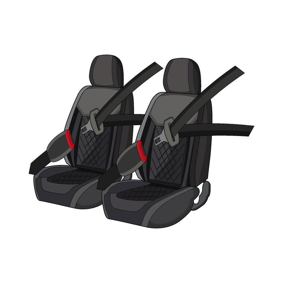 illustration of car seat with seat belt vector