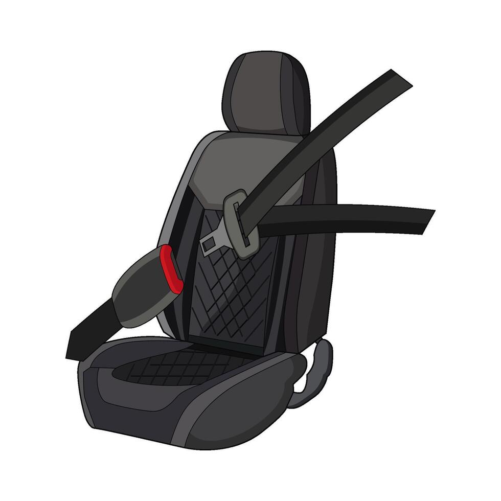illustration of car seat with seat belt vector