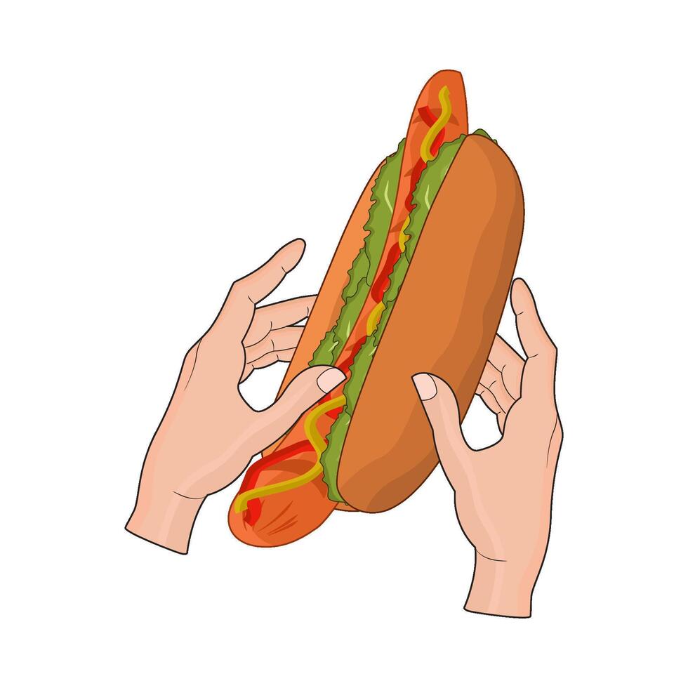 illustration of hotdog vector