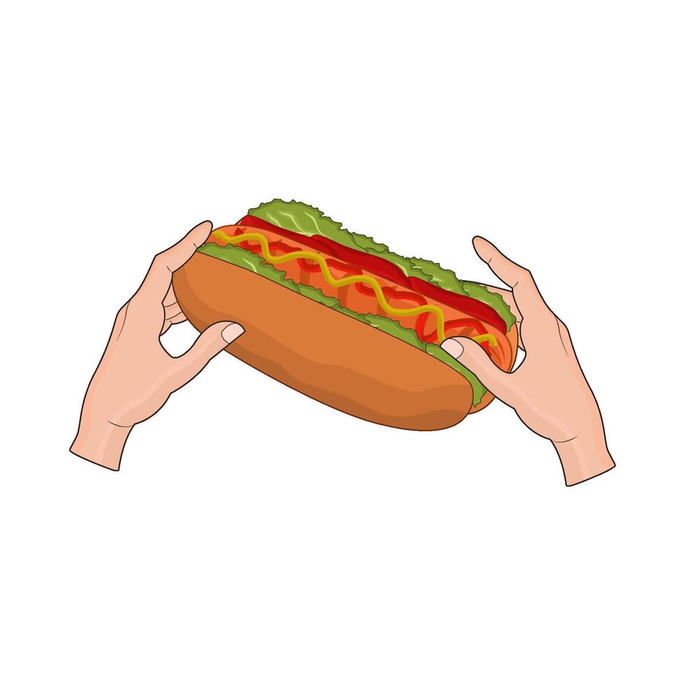 illustration of hotdog vector