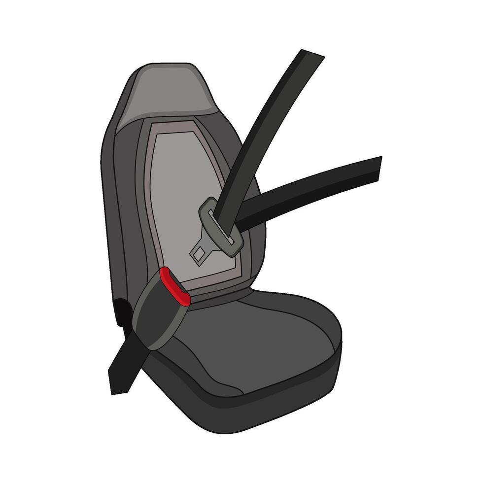 illustration of car seat with seat belt vector