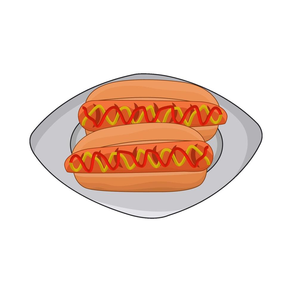 illustration of hotdog plate vector