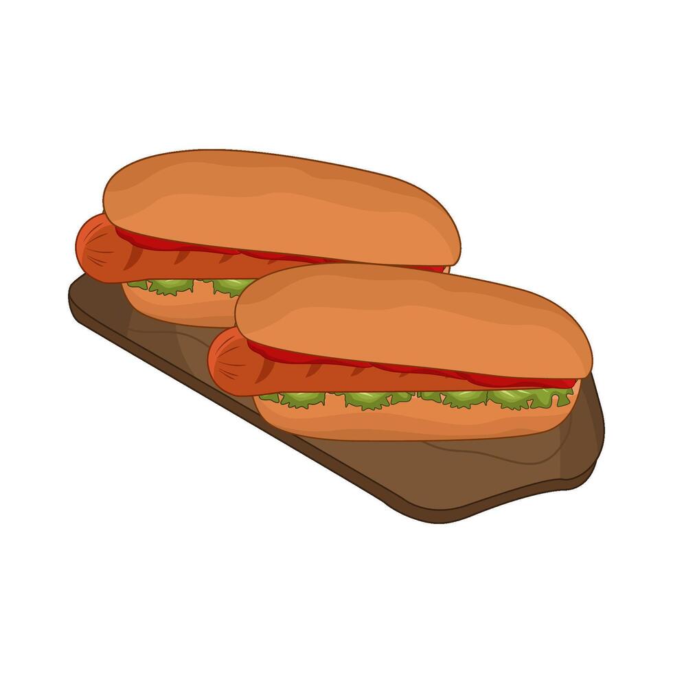 illustration of hotdog vector