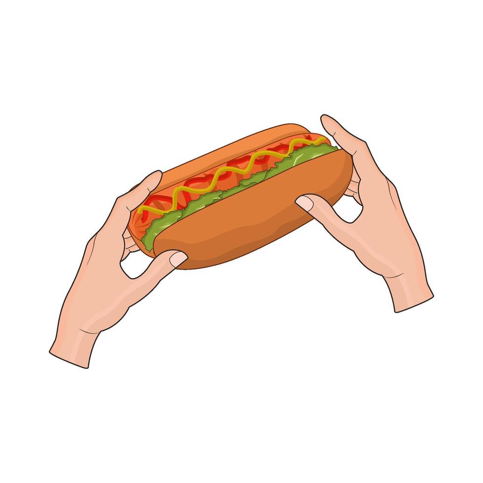 illustration of hotdog vector
