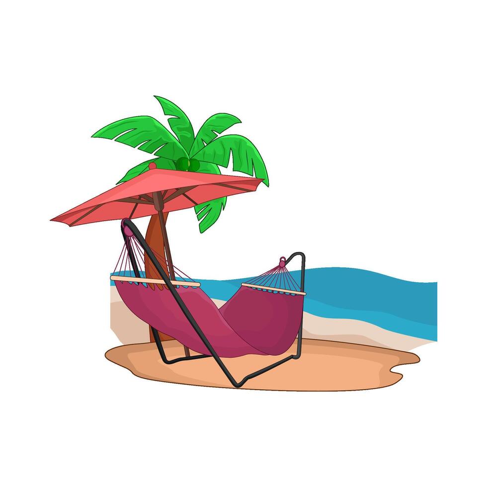 illustration of beach hammock vector