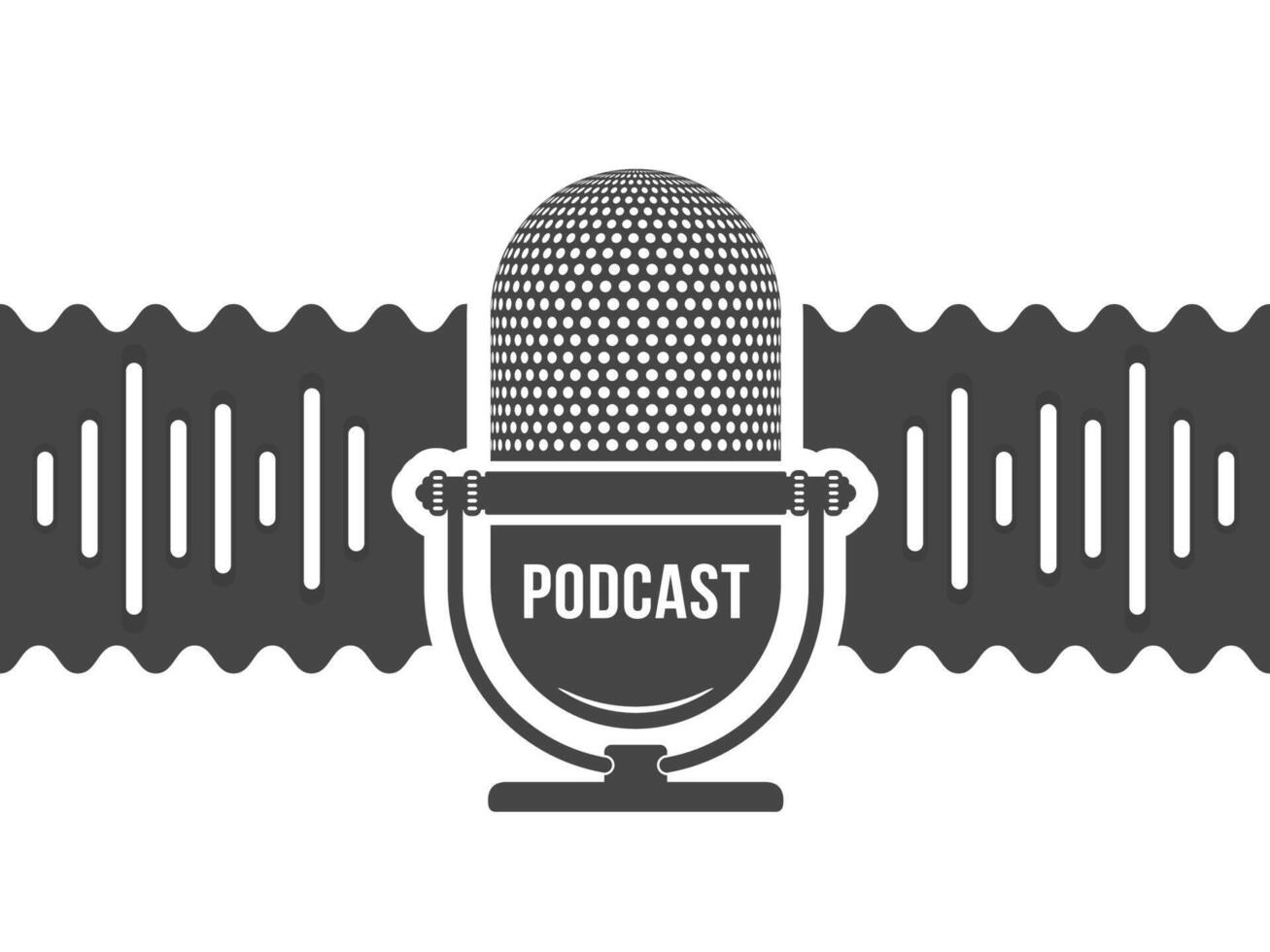 Podcast banner with microphone vector