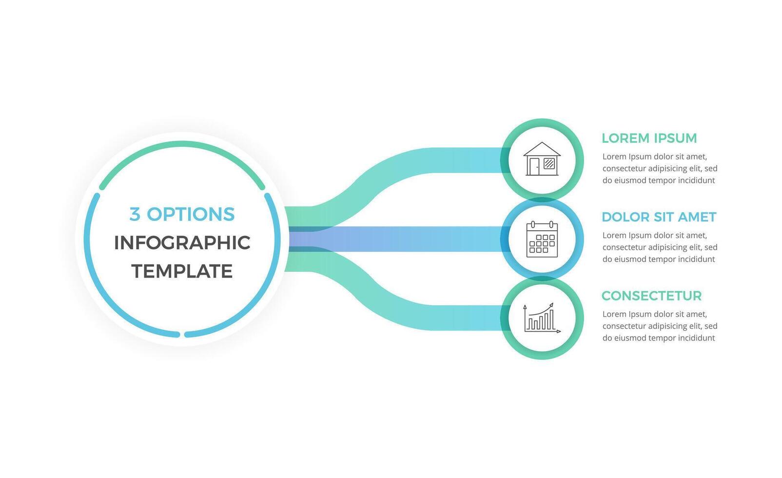 Infographic Template with 3 Options vector