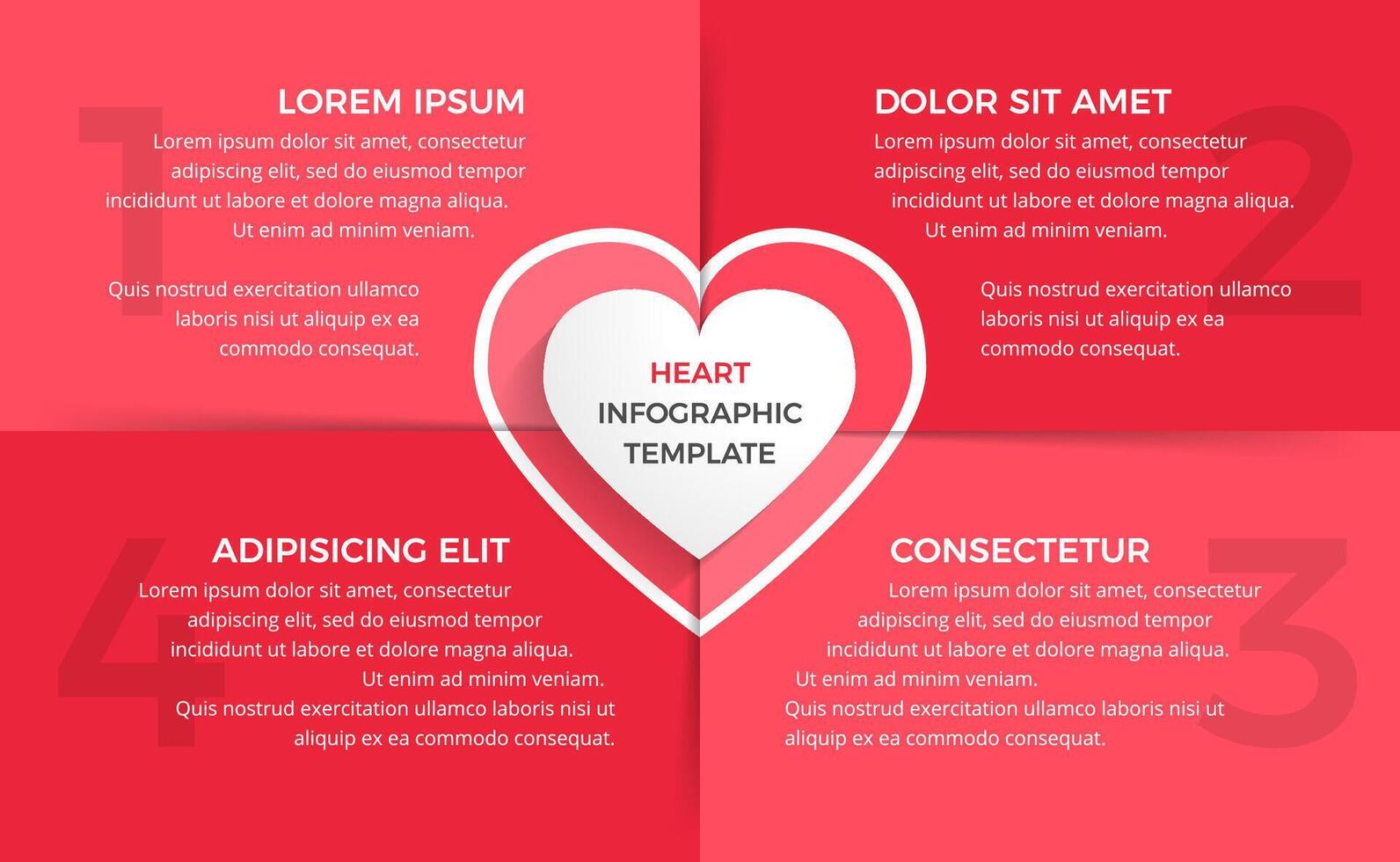 Heart Infographics with 4 Elements vector