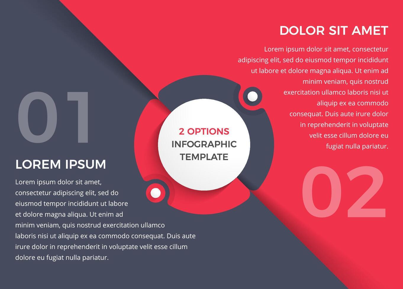 Infographic Template with 2 Options vector