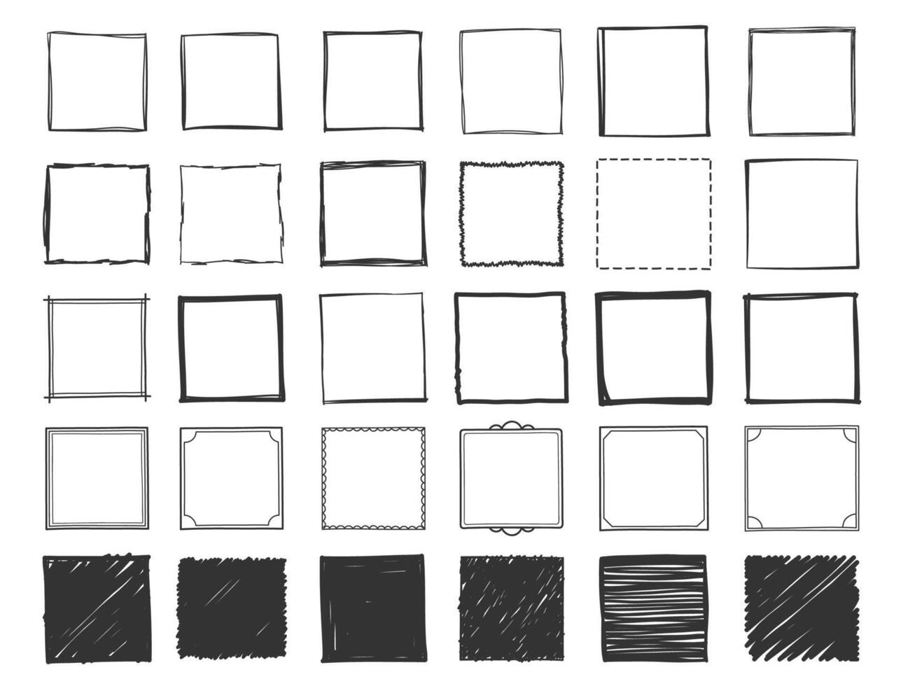 Hand Drawn Squares vector
