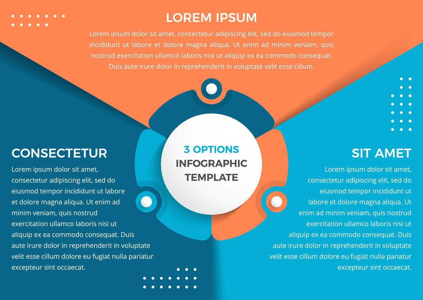 Infographic Template with 3 Options vector