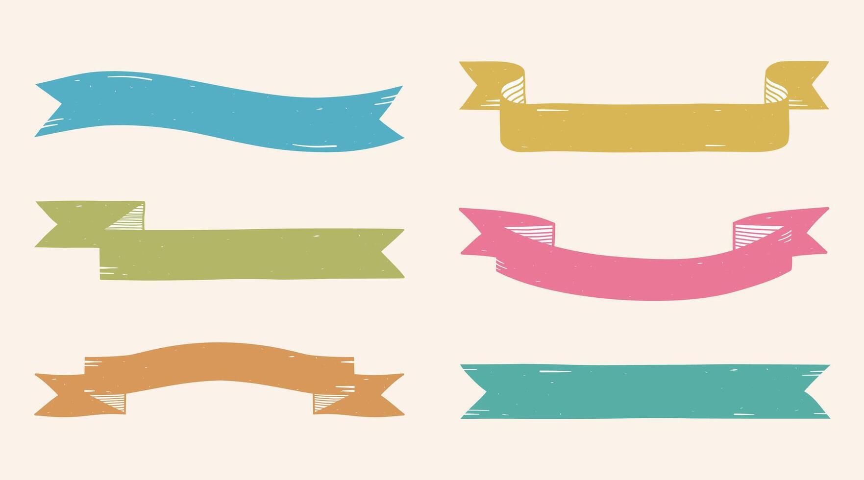 Hand Drawn Ribbons vector
