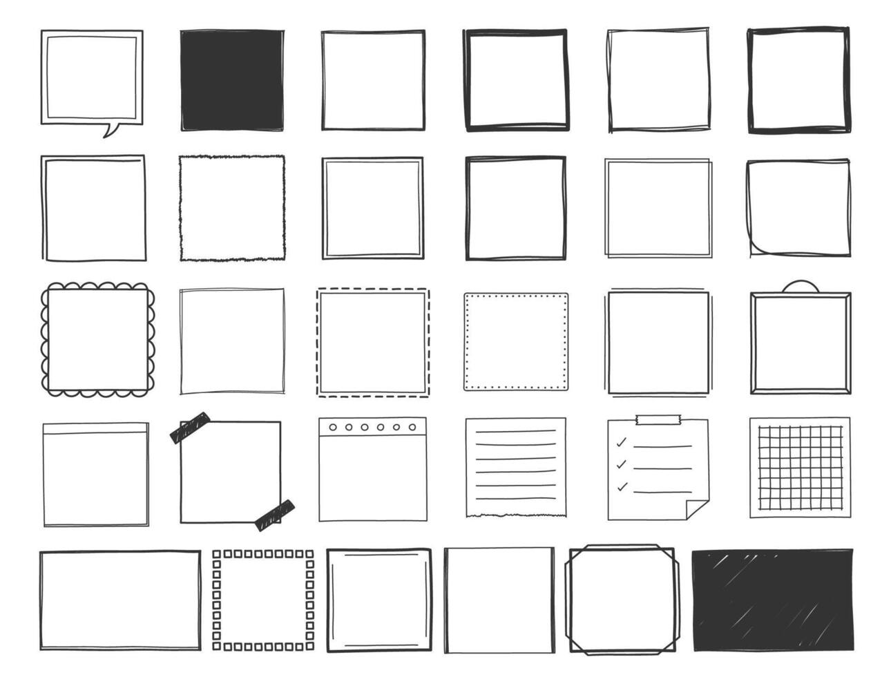 Hand Drawn Squares vector