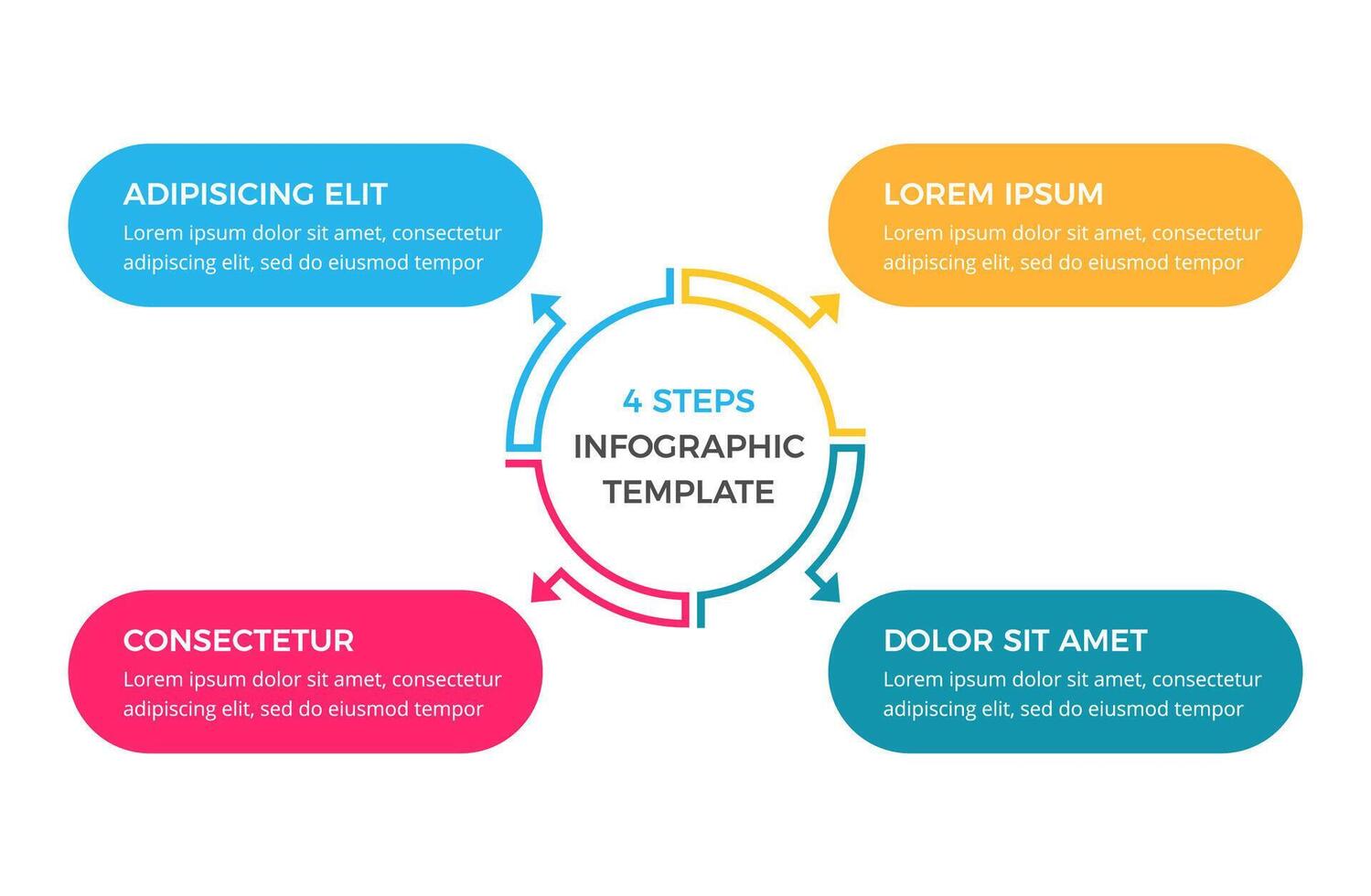 Circle Infographic Template with Four Elements vector