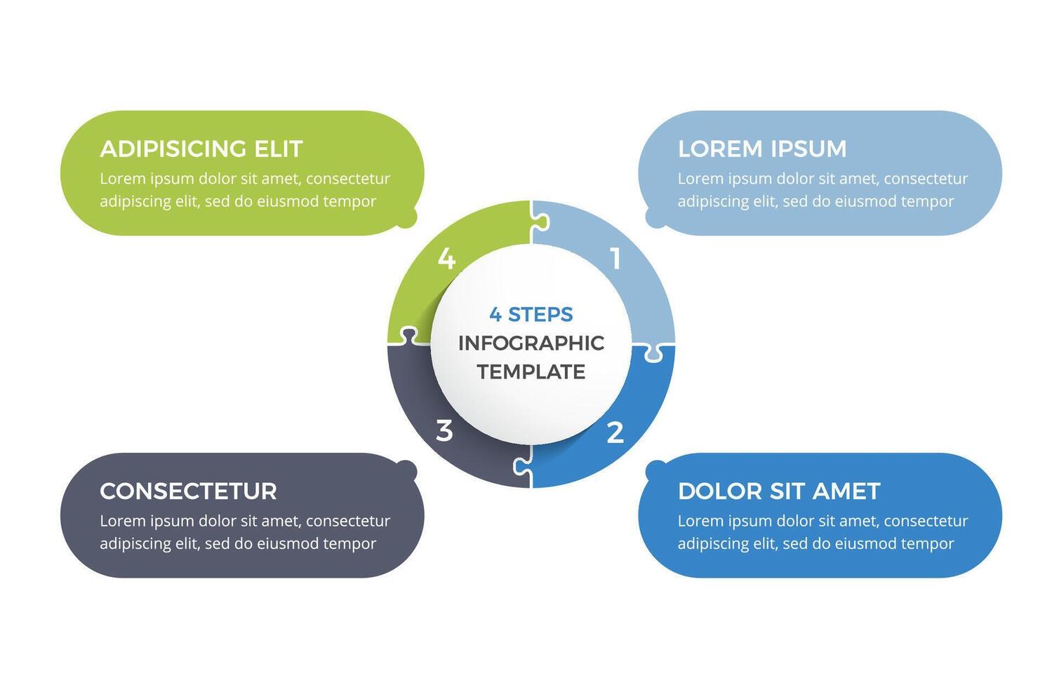 Circle Diagram with Four Elements vector