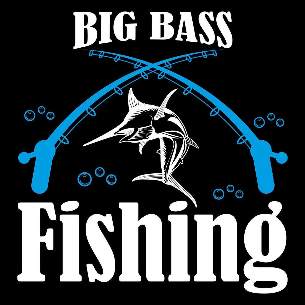 BIG BASS FISHING Fishing t shirt and mug design illustration vector