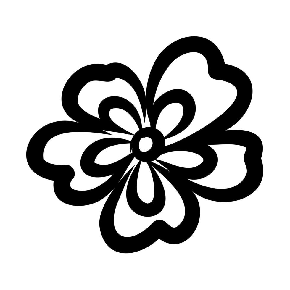 cartoon flower sketch vector