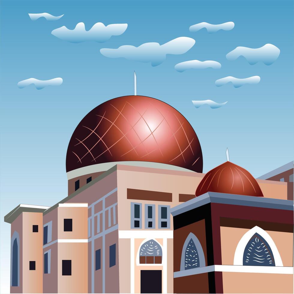 Beautiful Mosque Building Illustration vector