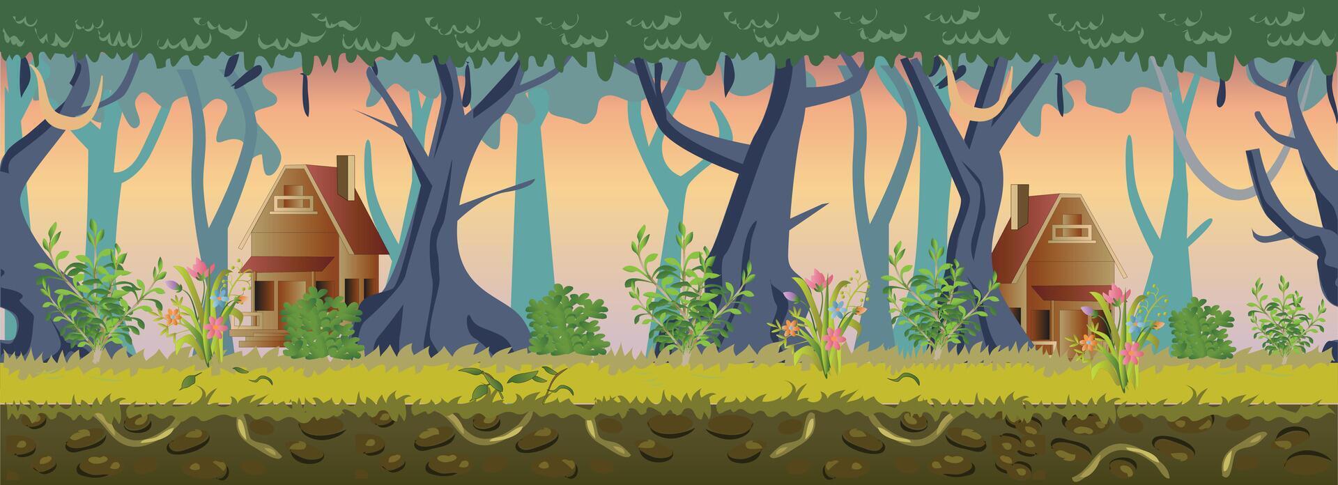 Forest Game Background vector