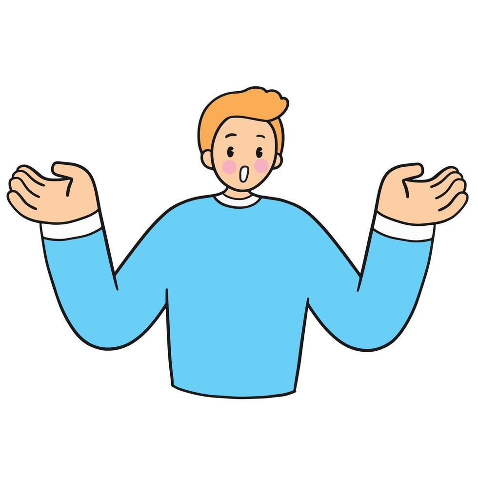 Cute cartoon People who act suspicious, distrustful, suspicious of something . vector
