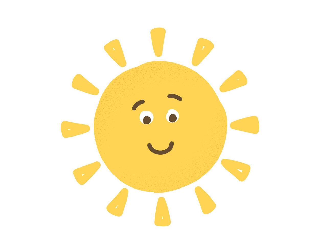 Hand Drawn Smiling Sun vector