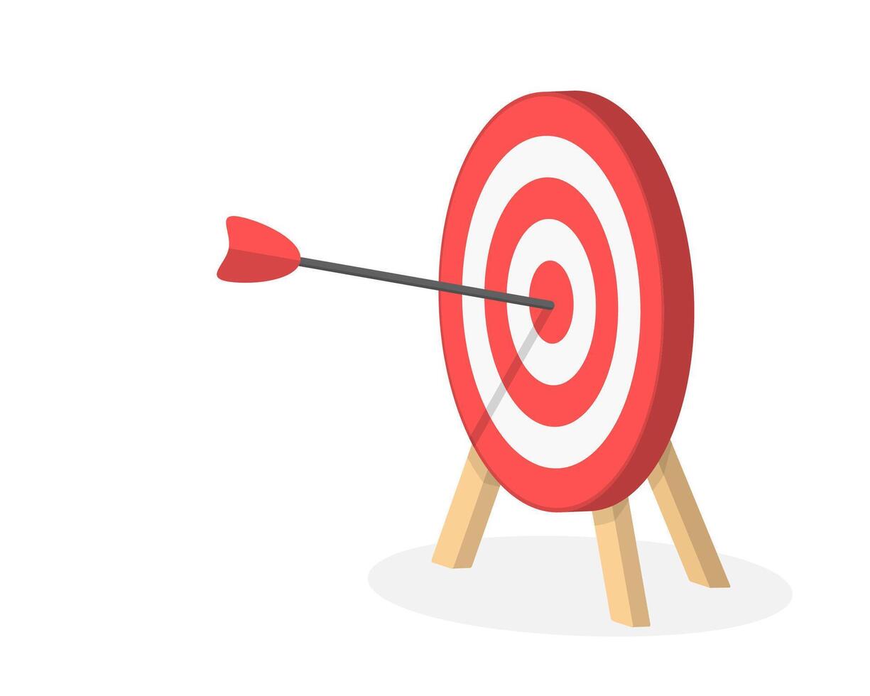 Red target with arrow in the center vector