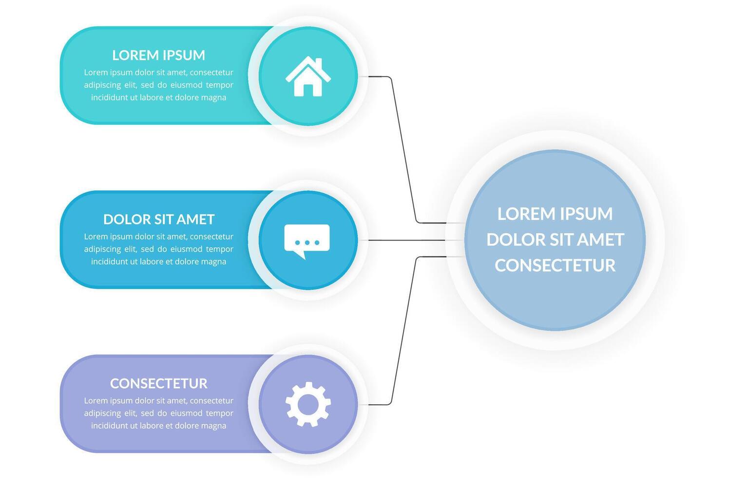 Infographic Template with 3 Elements vector