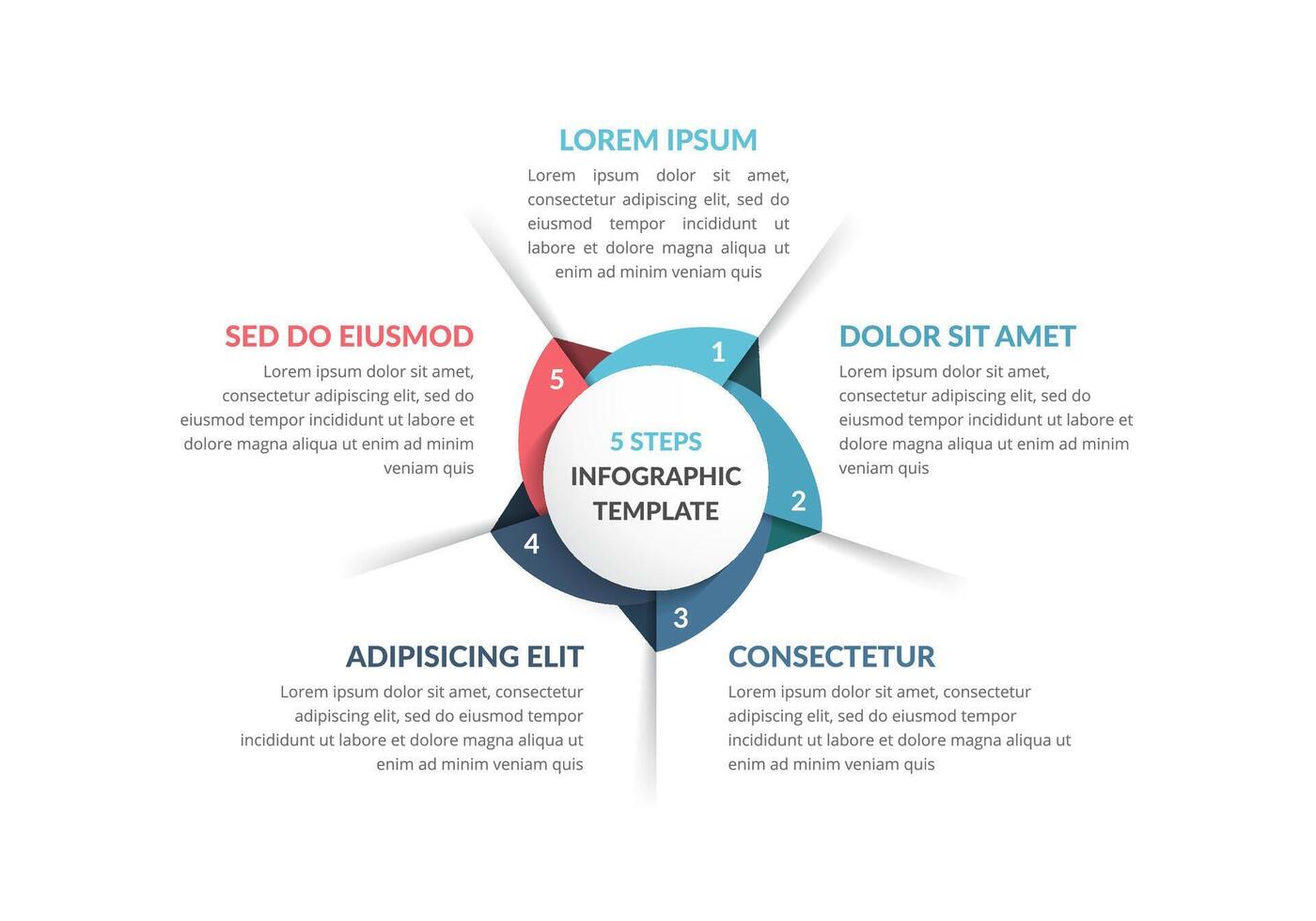 Circle Infographics - Five Elements vector