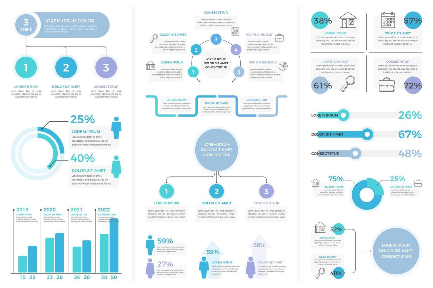 Infographic Templates Set vector