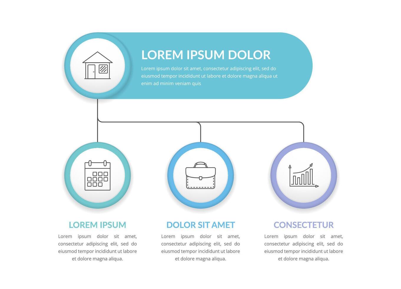 Infographic Template with 3 Elements vector