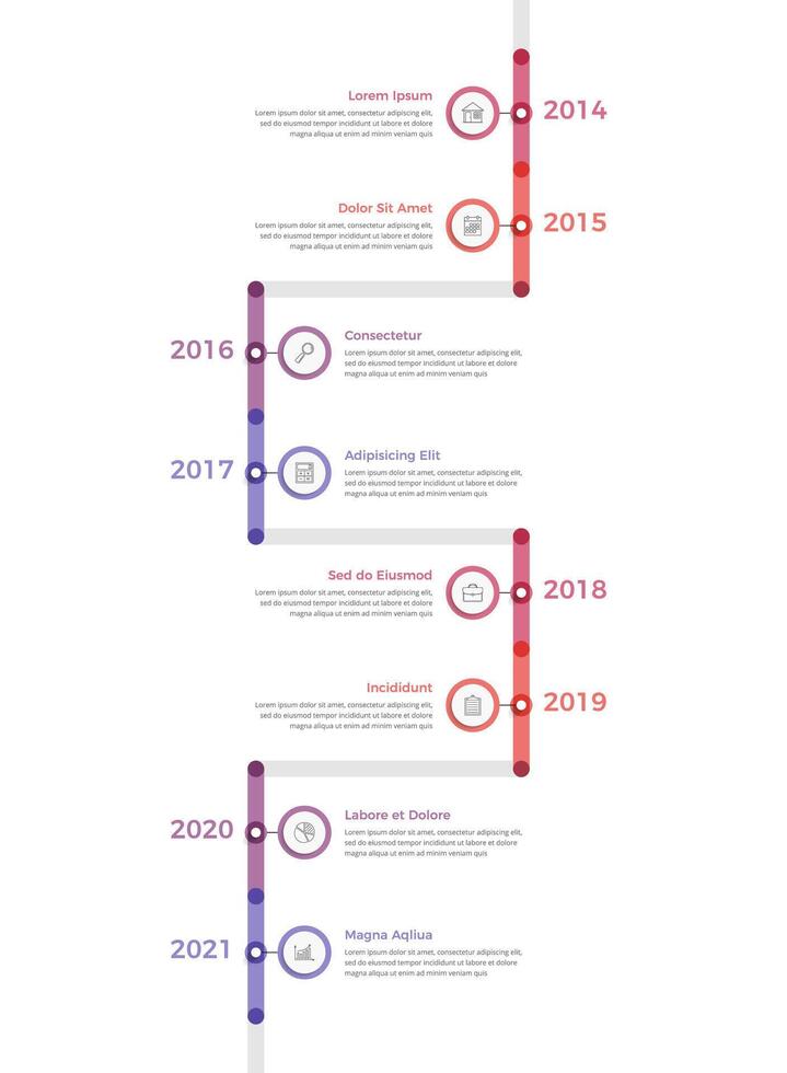 Vertical Timeline Template vector