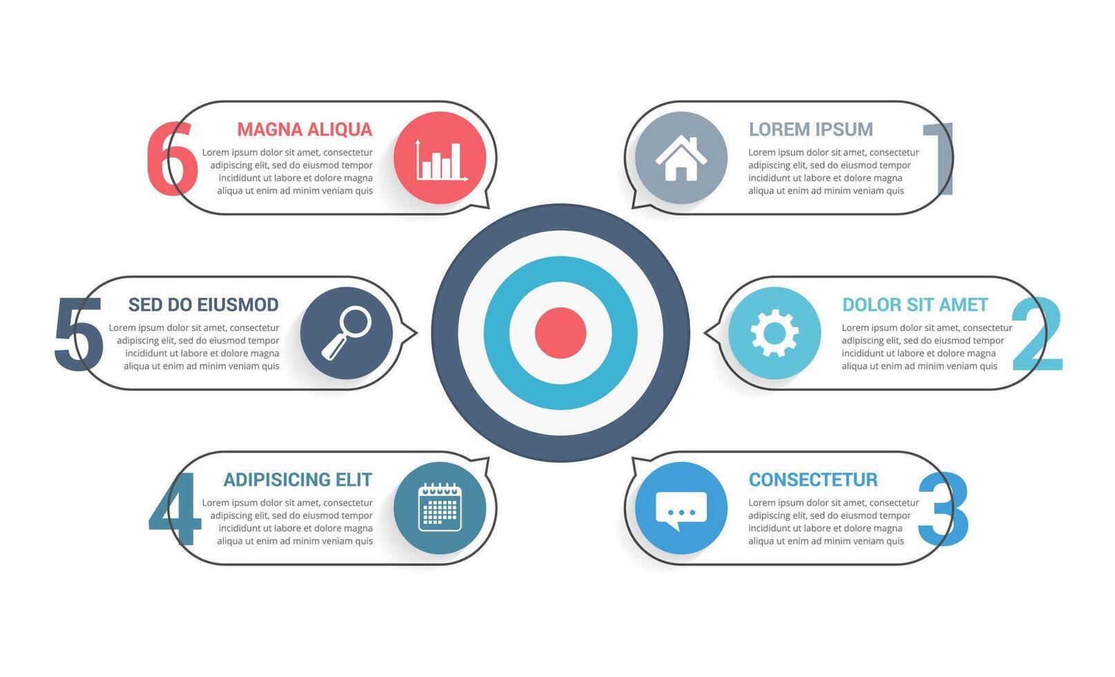 Target Infographics 6 Elements vector