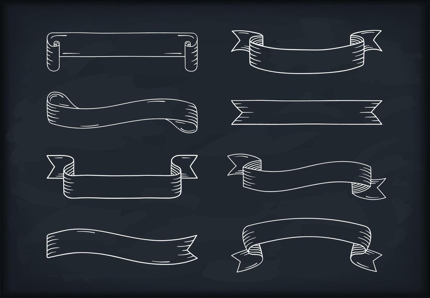 Hand Drawn Ribbons vector