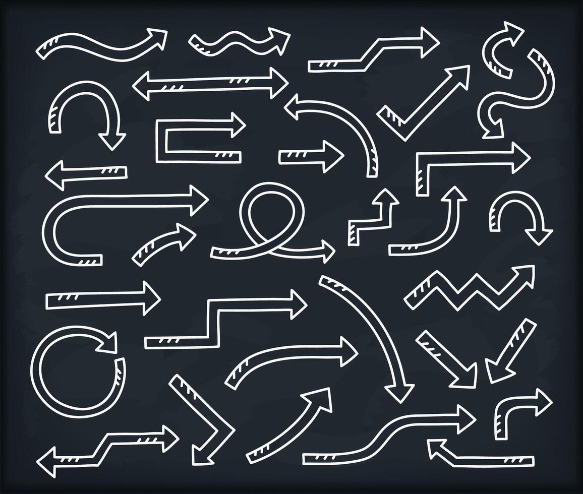 33 Hand drawn doodle arrows vector
