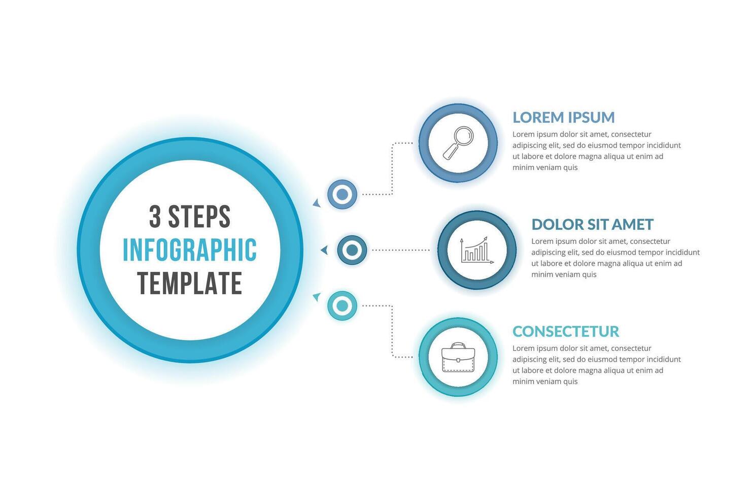 Infographic Template with 3 Steps vector