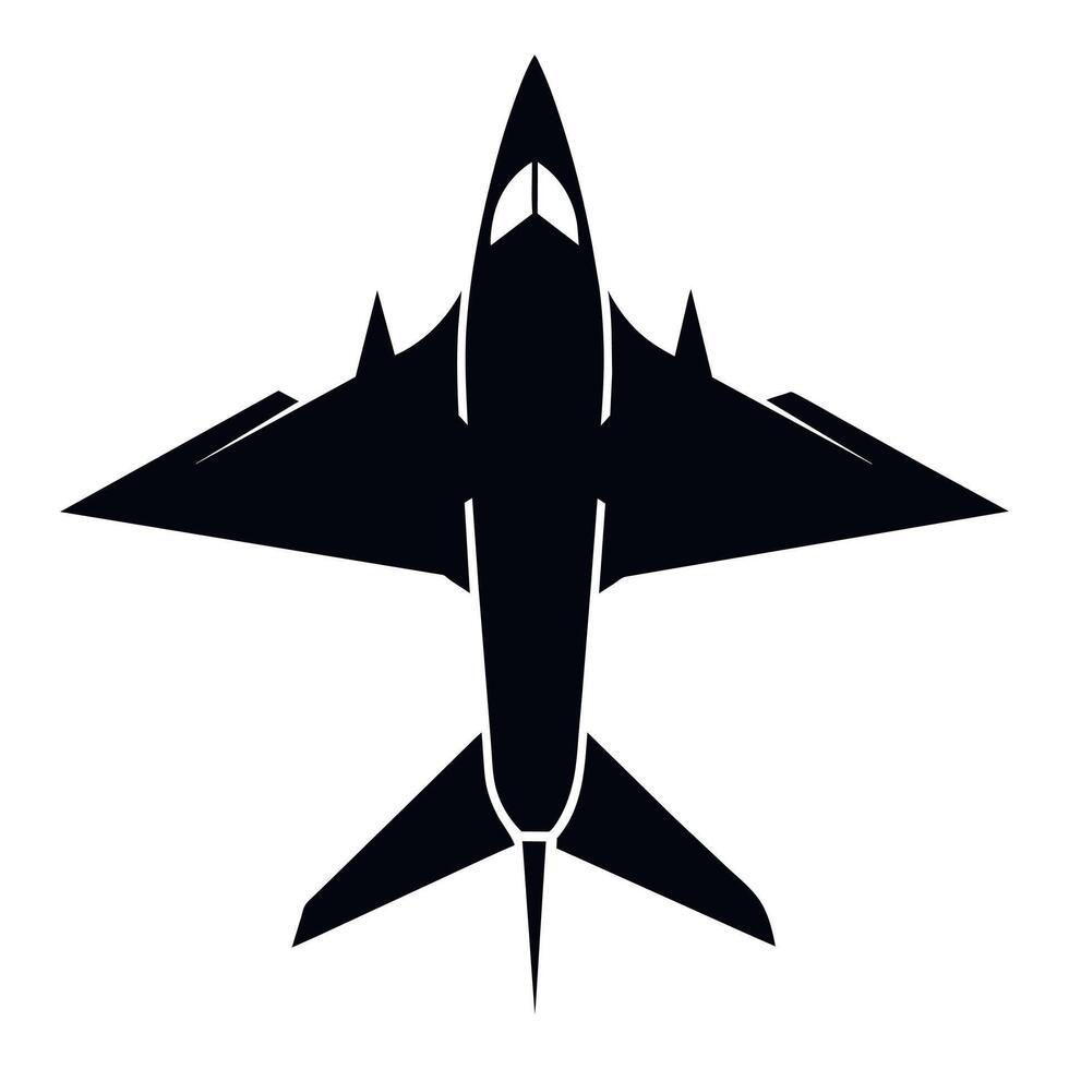 Jet plane silhouette. flat style illustration isolated white background vector