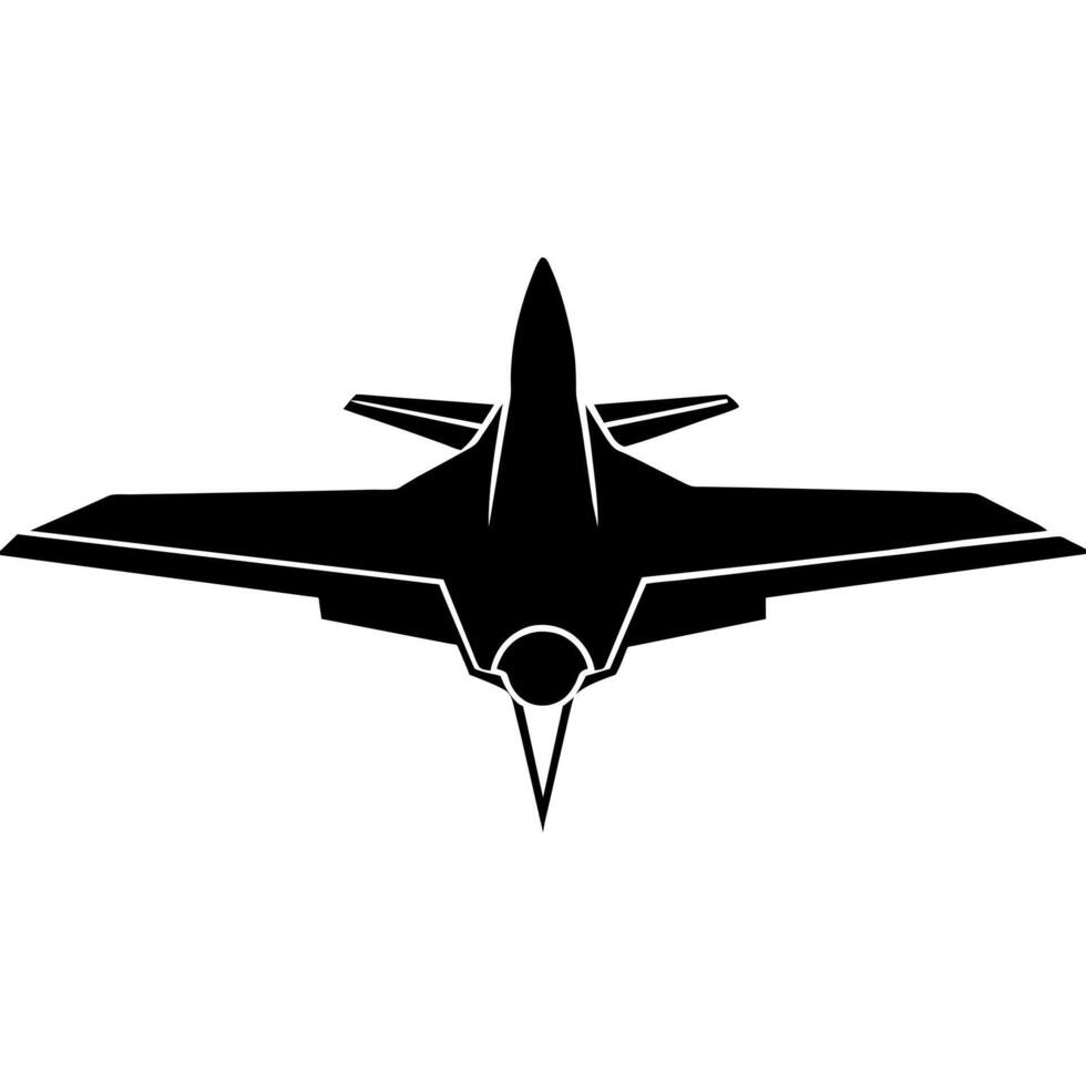 Jet plane silhouette. flat style illustration isolated white background vector
