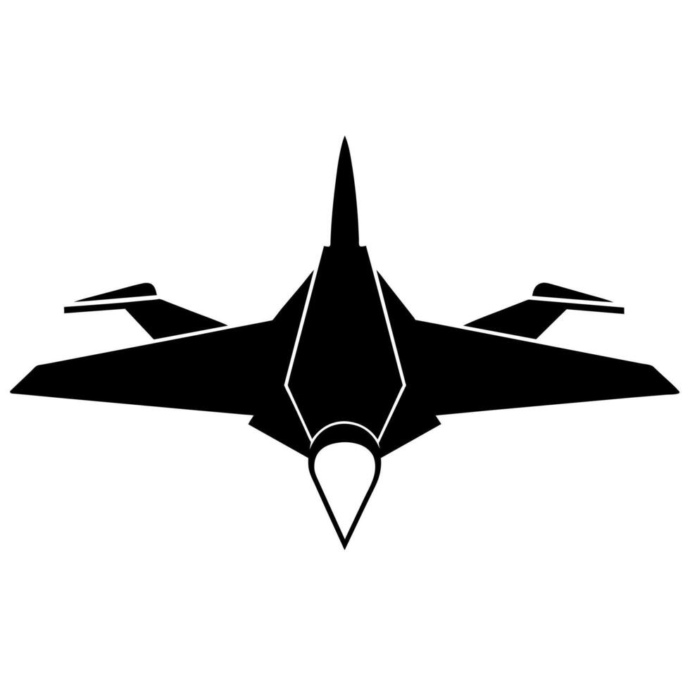 Jet plane silhouette. flat style illustration isolated white background vector