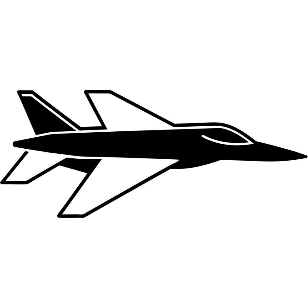 Jet plane silhouette. flat style illustration isolated white background vector