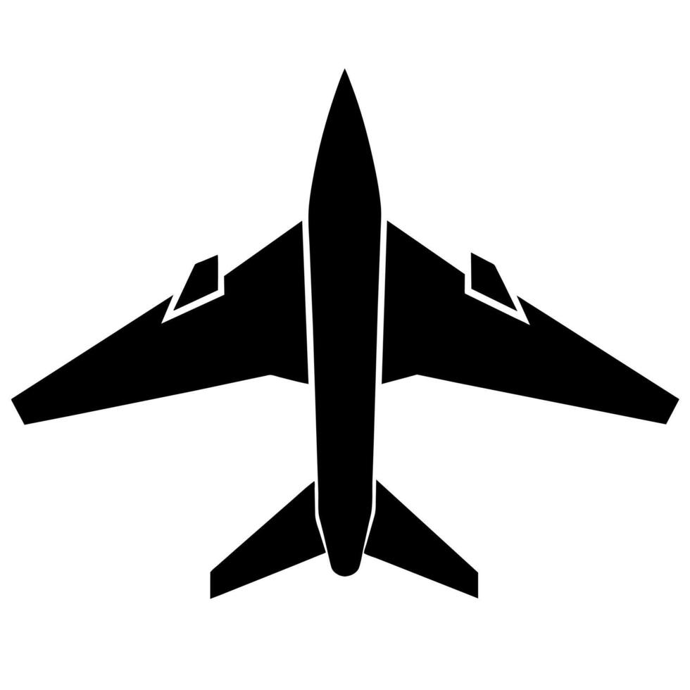 Jet plane silhouette. flat style illustration isolated white background vector